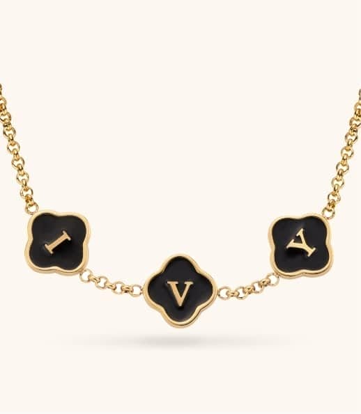 Clover Custom Name necklace (Gold)