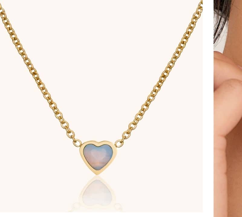Mini Heart Birthstone Necklace