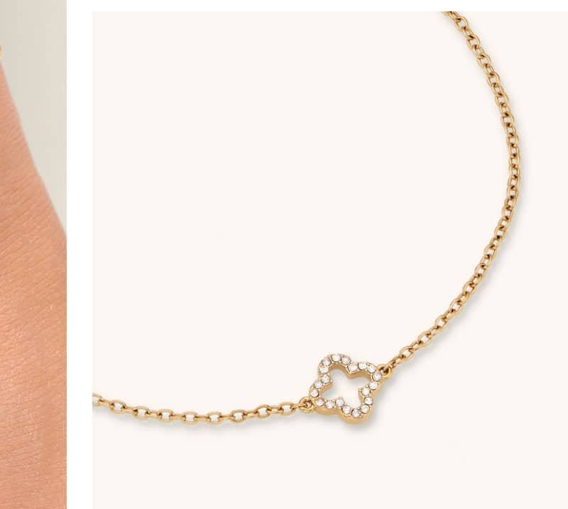 Crystal Clover Anklet