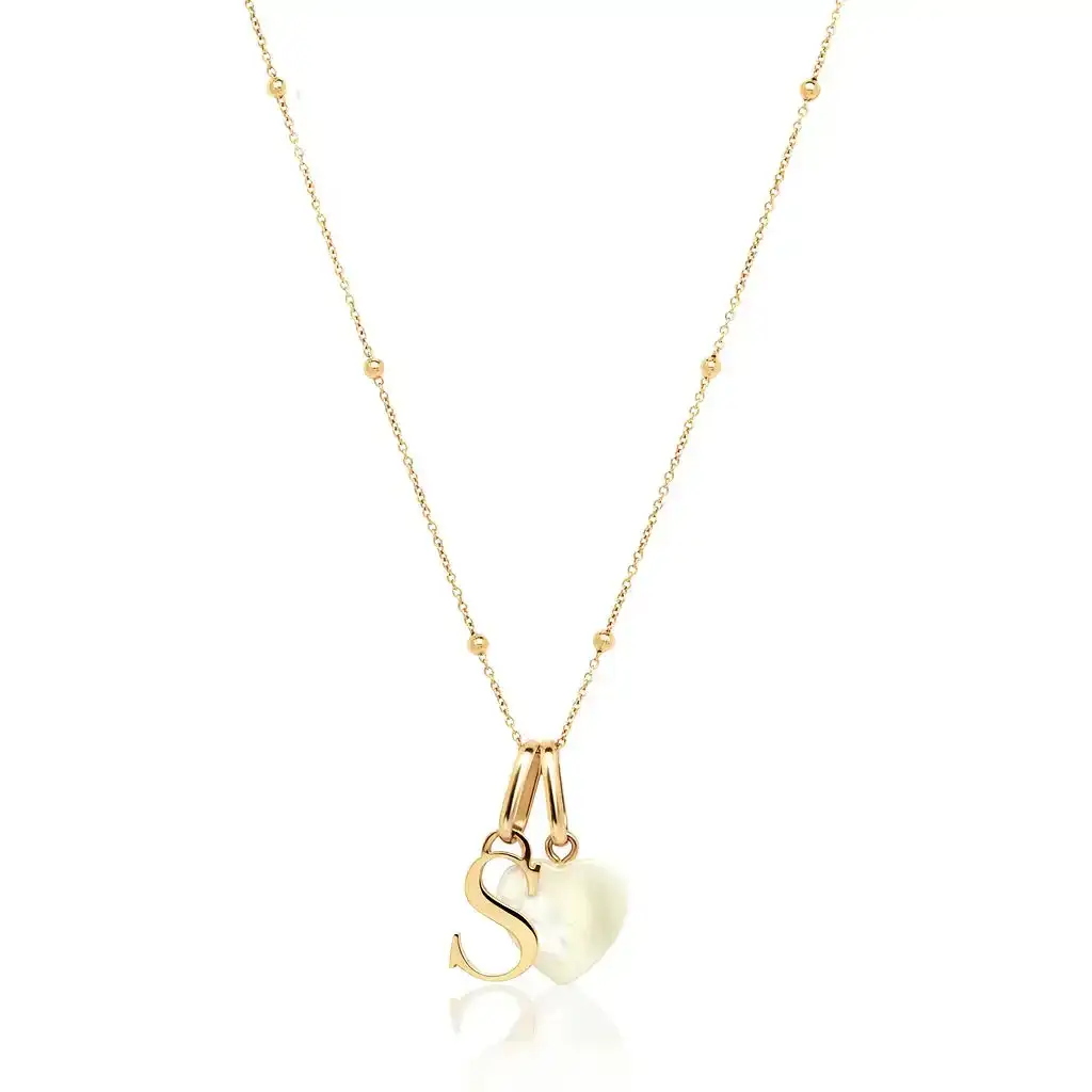 Image of Personalized Initial & Birthstone Necklace (Gold)