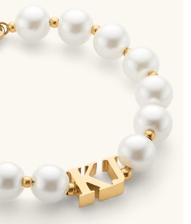 Lunar Pearl Initial Bracelet (Gold)