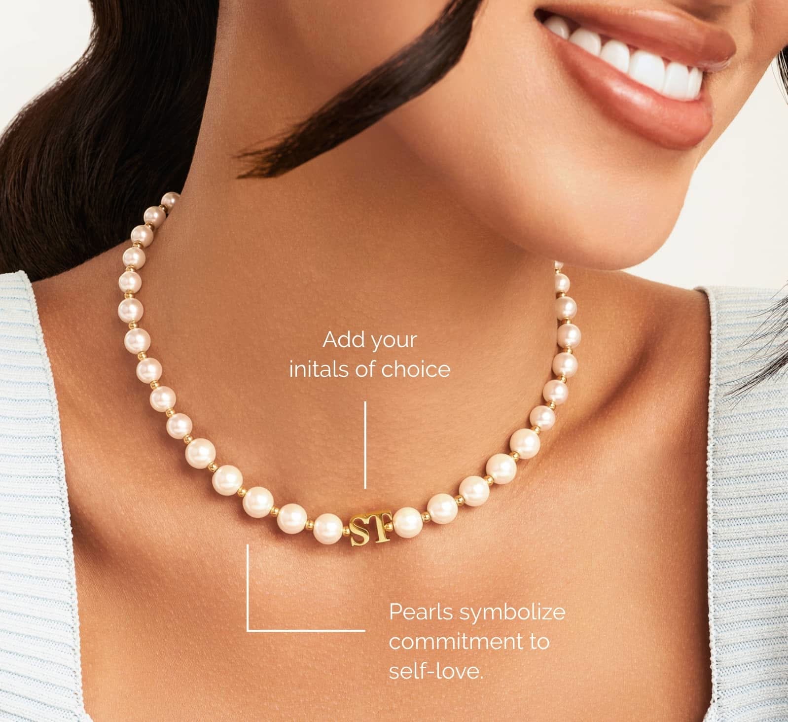 Lunar Pearl Initial Choker (Gold)