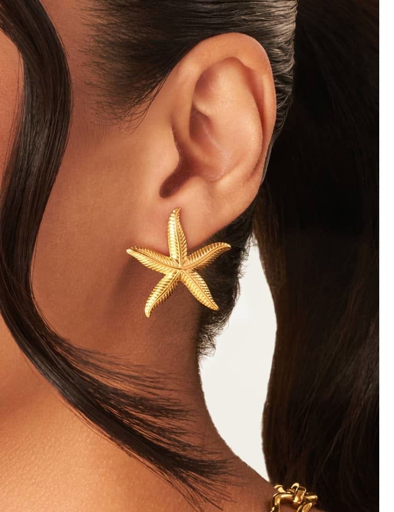 Stellar Starfish Earrings (Gold)