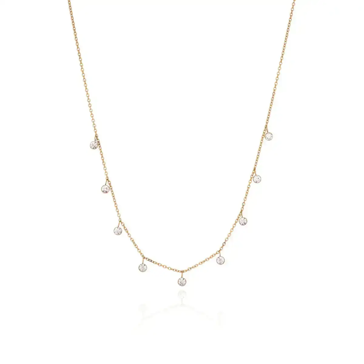 Image of Crystal Droplet Necklace (Gold)