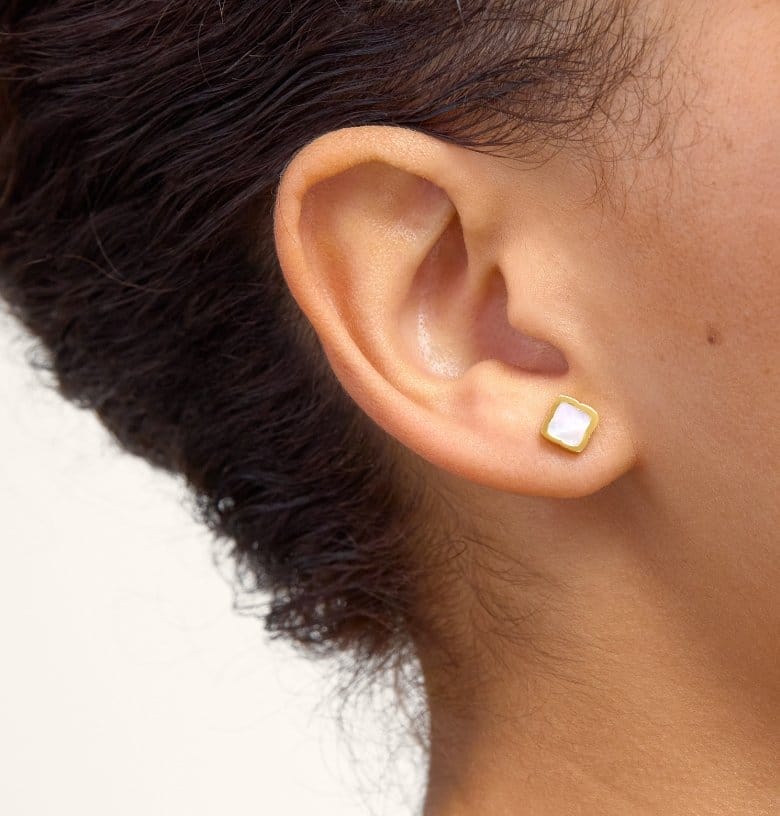Mini Pearl Clover Stud Earrings