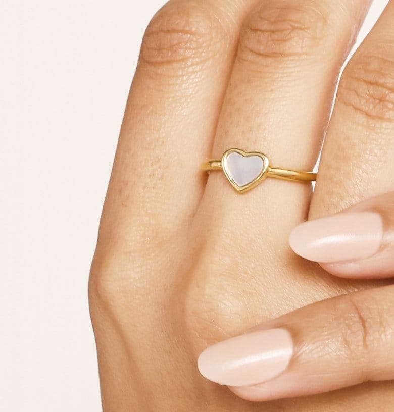 Mini Pearl Heart Ring