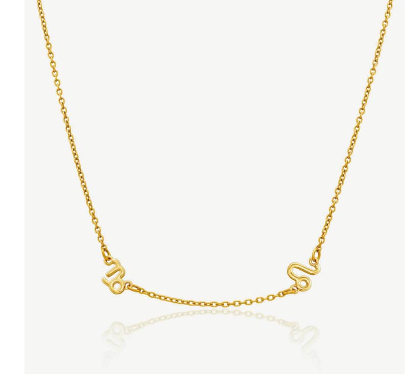 Double Zodiac Necklace (Gold)