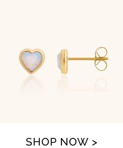 Mini Heart Birthstone Stud Earrings