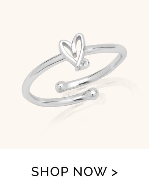 Stories Doodle Heart Birthstone Ring