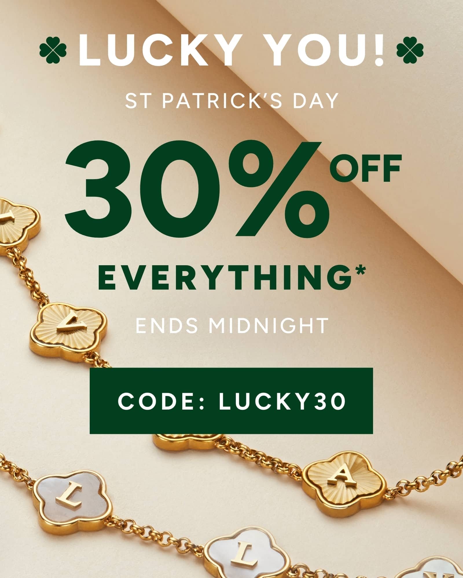 30% off with code: LUCKY30