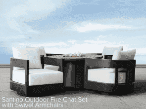 Santino Outdoor Fire Chat Set with Swivel Armchairs