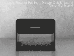 Pauline 1-Drawer Oak & Natural Cane Nightstand