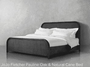 Pauline Oak & Natural Cane Bed