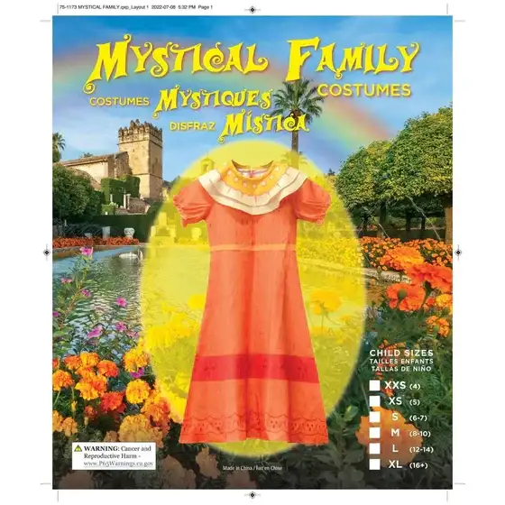 Mystical Orange and Yellow Colombian Dress Kids Costume