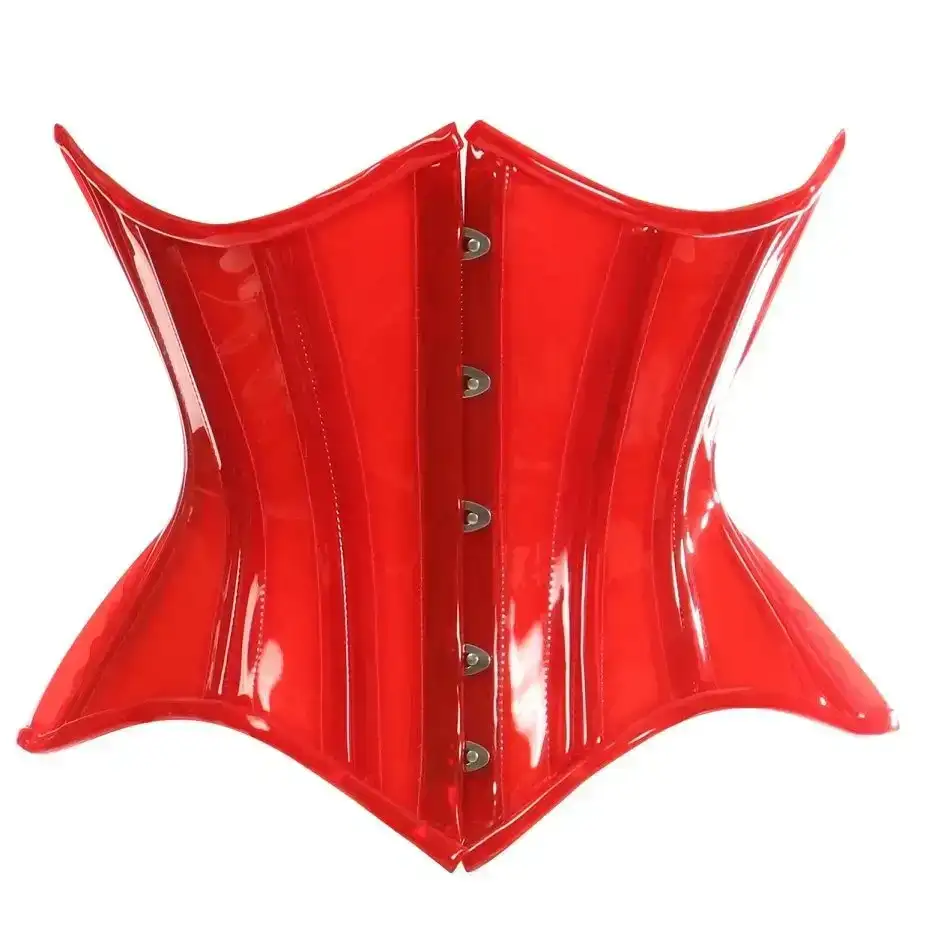 Red Lavish Clear Underbust Waist Cincher Corset in 2X