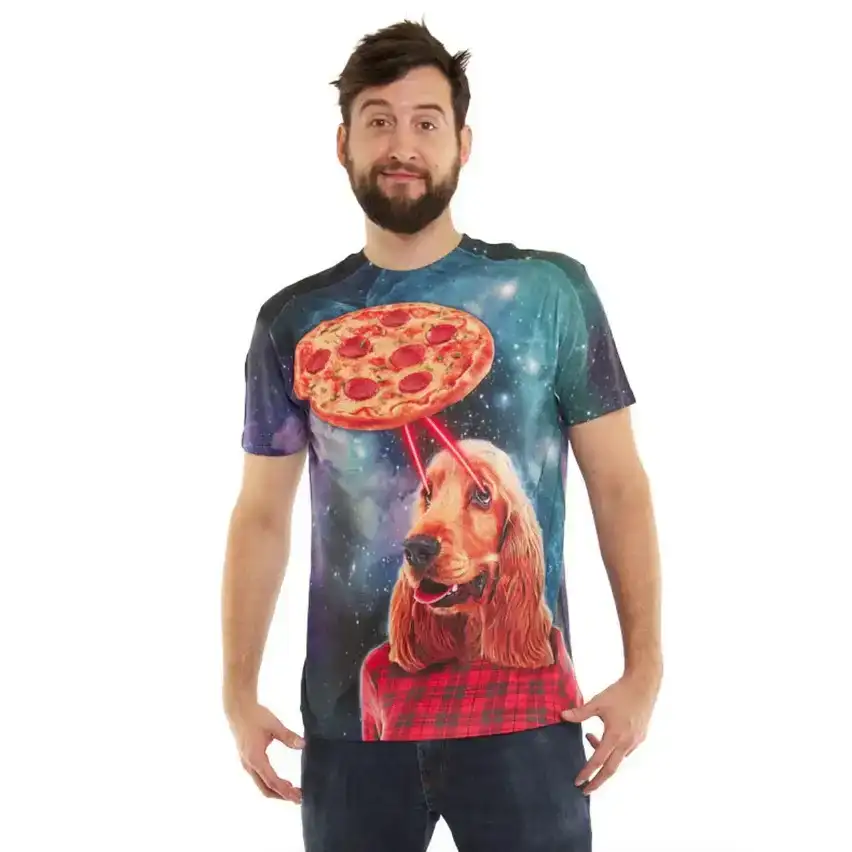 Pizza and Dog Laser Beams T-Shirt