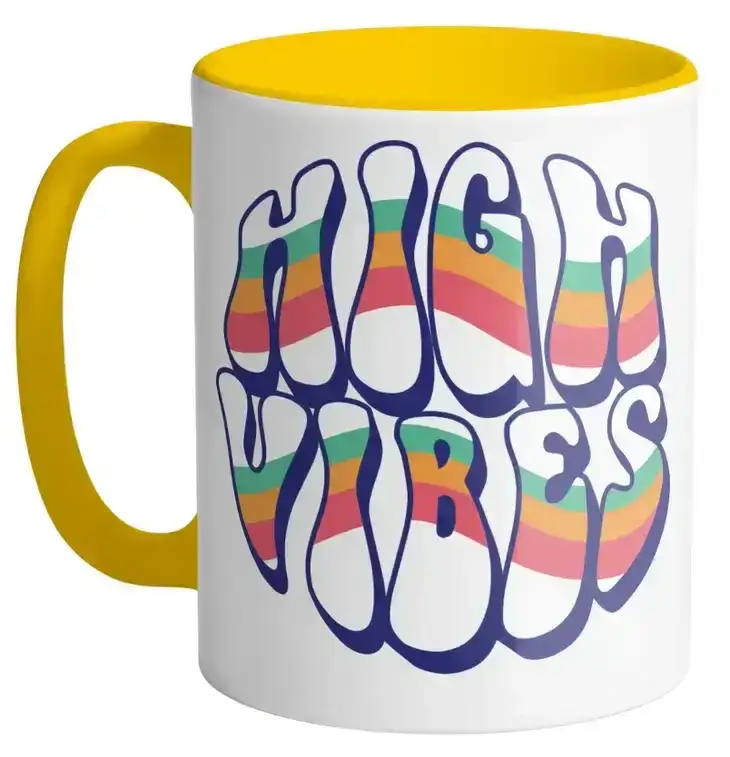 High Vibes Groovy Ceramic Mug