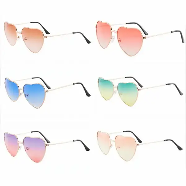 Heart Shaped Frames with Ocean Lens Sunglasses
