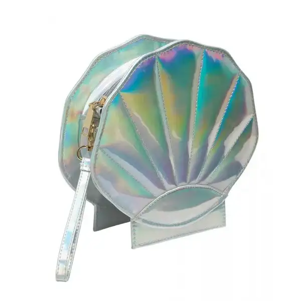 Iridescent Silver Mermaid Shell Bag