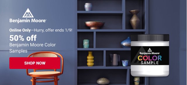 Benjamin Moore. Online Only: 50% off Benjamin Moore Color Samples SHOP NOW