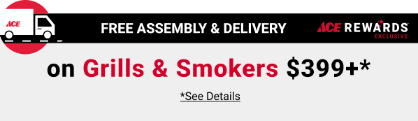 Ace Rewards Exclusive FREE ASSEMBLY & DELIVERY on Grills & Smokers \\$399+* *See Details