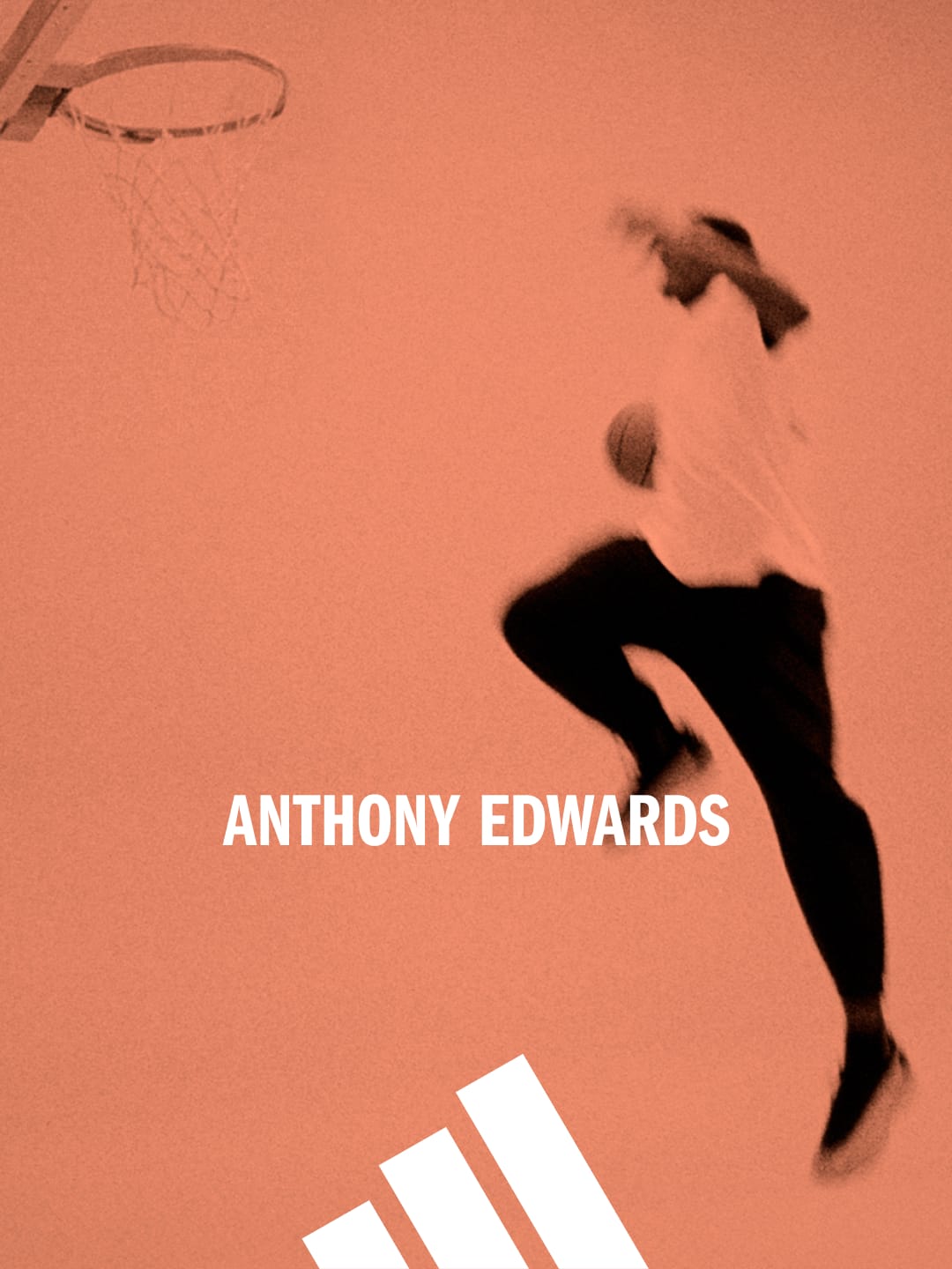 Graphic of Anthony Edwards dunking a basketball with the adidas logo