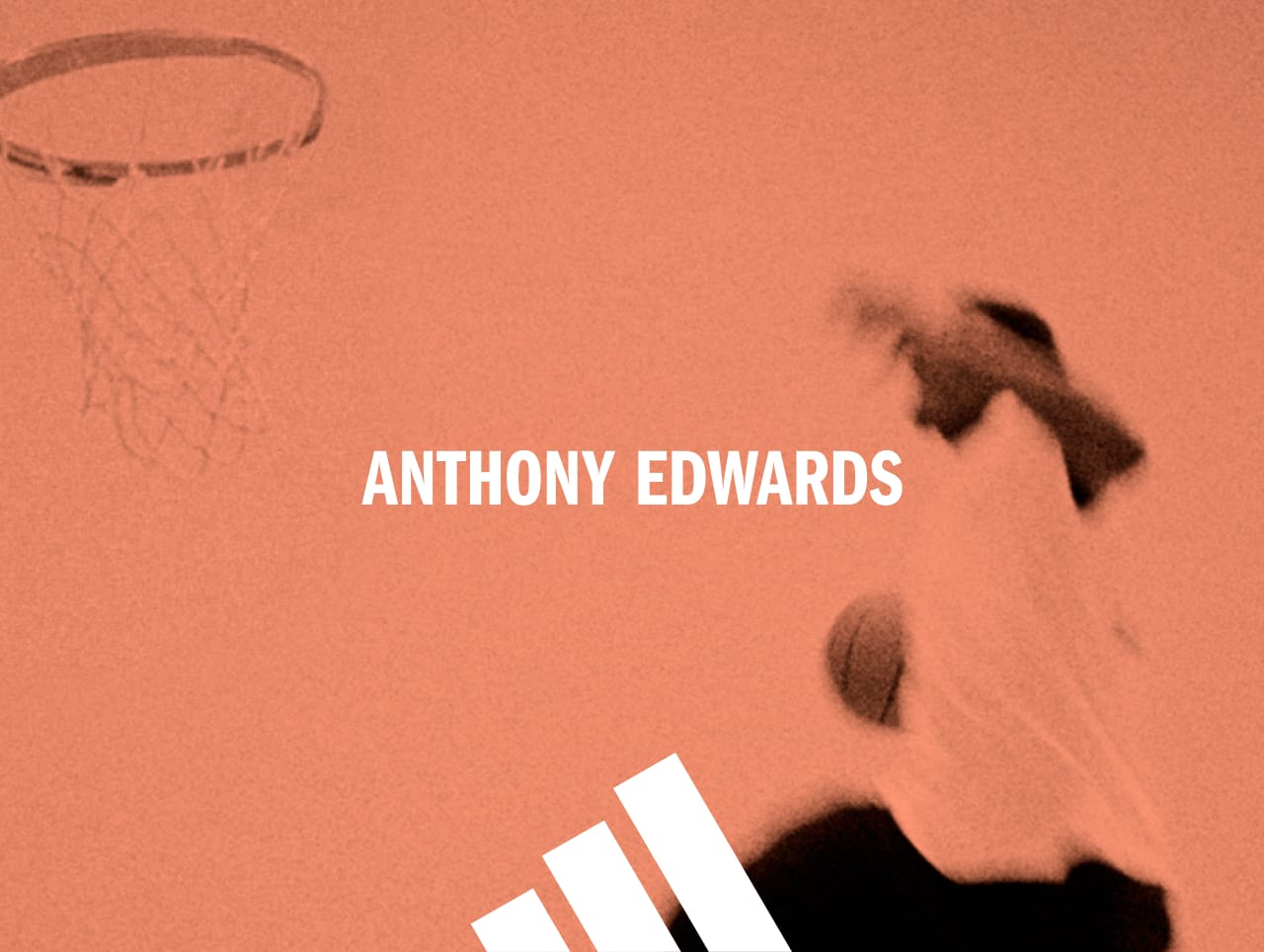 Graphic of Anthony Edwards dunking a basketball with the adidas logo