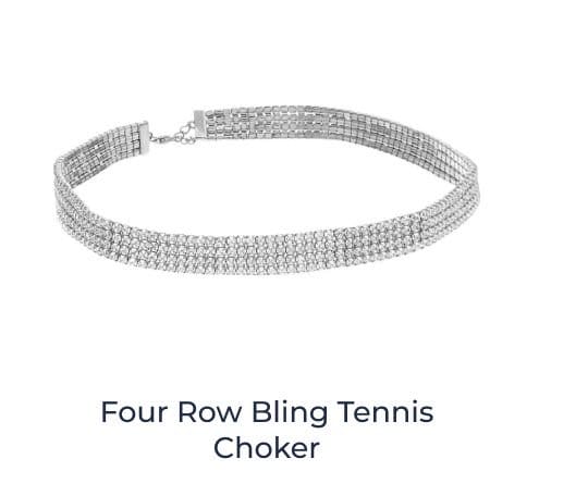 Four Row Bling Tennis Choker