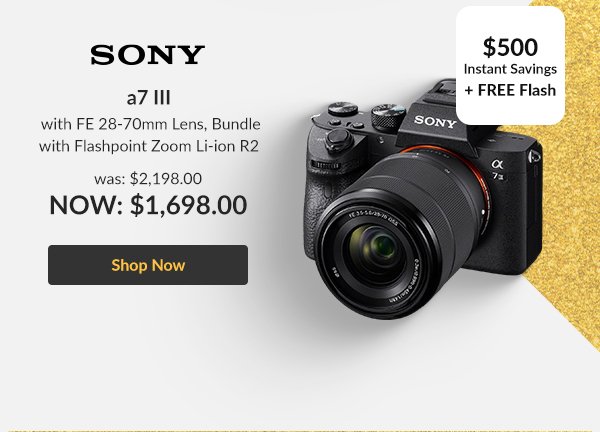 a7 III with FE 28-70mm Lens, Bundle with Flashpoint Zoom Li-ion R2
