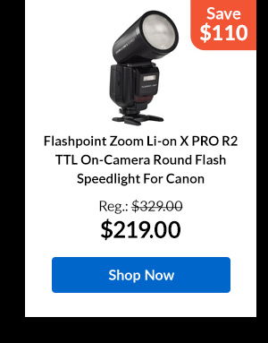 Flashpoint Zoom Li-on X PRO R2 TTL On-Camera Round Flash Speedlight For Canon