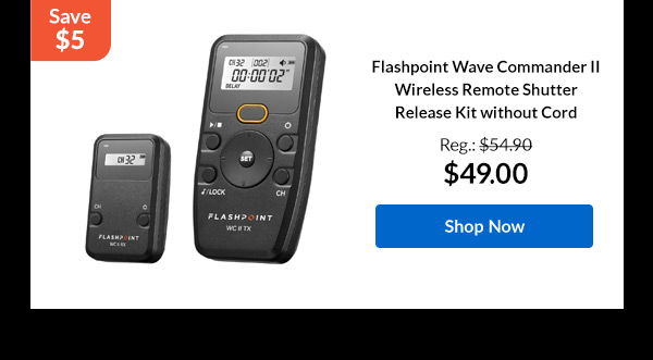 Flashpoint Wave Commander II Wireless Remote Shutter Release Kit without Cord