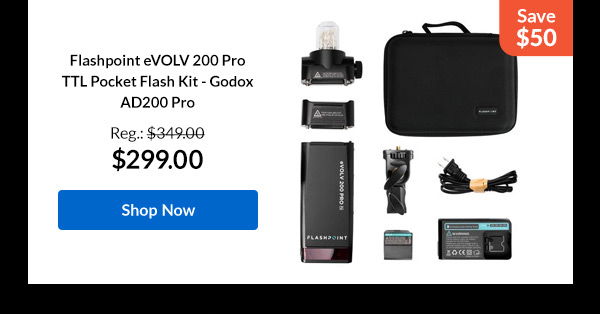 Flashpoint eVOLV 200 Pro TTL Pocket Flash Kit - Godox AD200 Pro