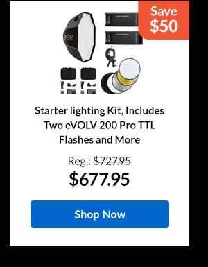 Starter lighting Kit, Includes Two eVOLV 200 Pro TTL Flashes and More