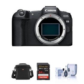 Canon EOS R8 Mirrorless Digital Camera Body Bundle with 64GB SD Card, Shoulder Bag, Cleaning Kit