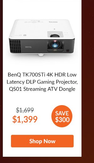 BenQ TK700STi 4K HDR Low Latency DLP Gaming Projector, QS01 Streaming ATV Dongle