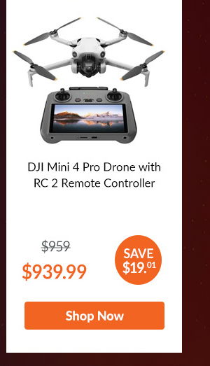 DJI Mini 4 Pro Drone with RC 2 Remote Controller