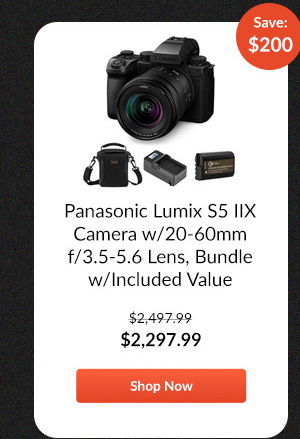 Panasonic Lumix S5 IIX Camera w/20-60mm f/3.5-5.6 Lens, Bundle w/Included Value