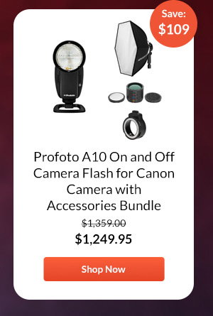 Profoto A10 On and Off Camera Flash for Canon Camera with Accessories Bundle