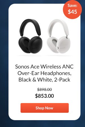 Sonos Ace Wireless ANC Over-Ear Headphones, Black & White, 2-Pack