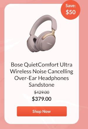 Bose QuietComfort Ultra Wireless Noise Cancelling Over-Ear Headphones Sandstone