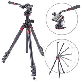 3Pod Orbit 4-Section Aluminum Tripod, Bundle with Q2 Lightweight Fluid Video Head