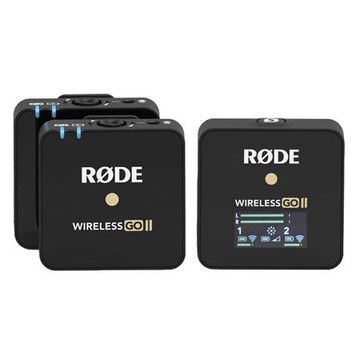 Rode Wireless GO II Compact Microphone System with 2x Transmitter, Bundle with 2x Turnstile Audio Lavalier Microphone