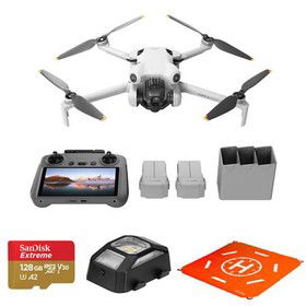 DJI Mini 4 Pro Drone Fly More Combo, Bundle with 128GB Memory Card, LED Light, 20" Landing Pad Pro