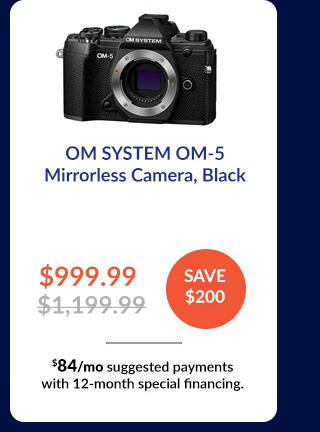 OM SYSTEM OM-5 Mirrorless Camera, Black