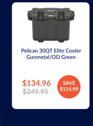 Pelican 30QT Elite Cooler Gunmetal/OD Green