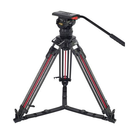 Teris TS150CF-Q 100mm Fluid Head with 3-Section Carbon Fiber Tripod and Ground Spreader, 44 lbs Capacity