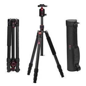 3Pod TREK Series 4-Section Carbon Fiber Travel Tripod/Monopod, Bundle with 3Pod B2 AB Series Aluminum Travel Ball Head