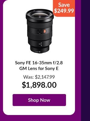 Sony FE 16-35mm f/2.8 GM Lens for Sony E