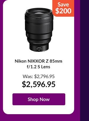 Nikon NIKKOR Z 85mm f/1.2 S Lens