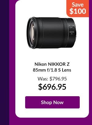 Nikon NIKKOR Z 85mm f/1.8 S Lens